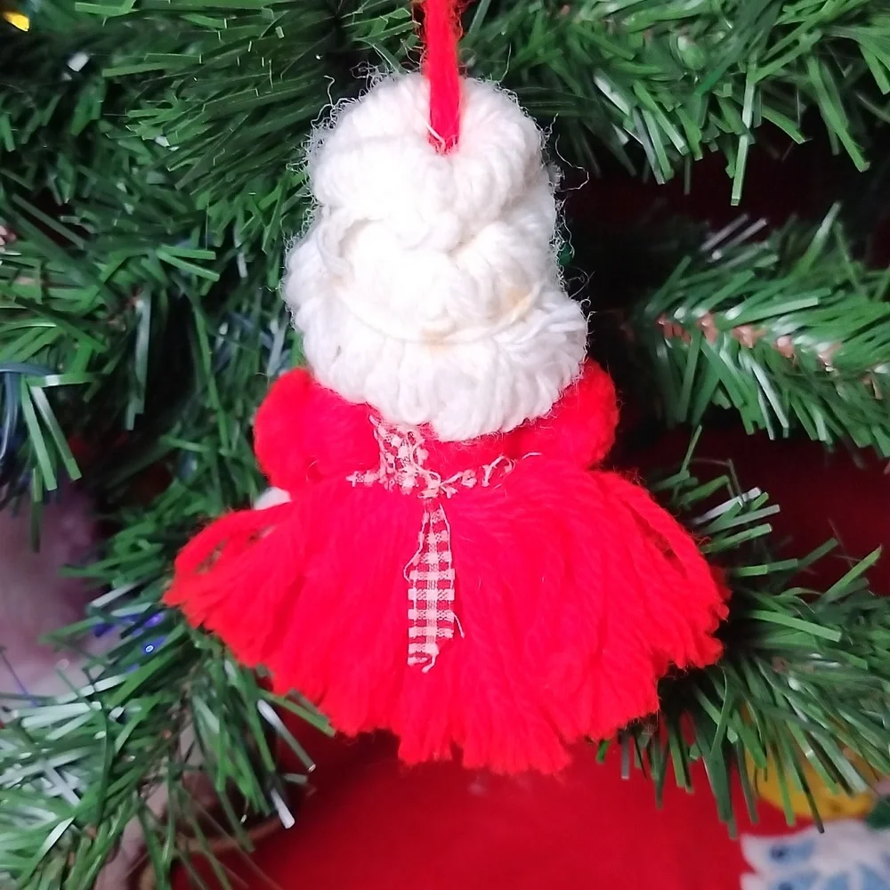 Vintage Homemade Mrs. Clause Christmas Ornament